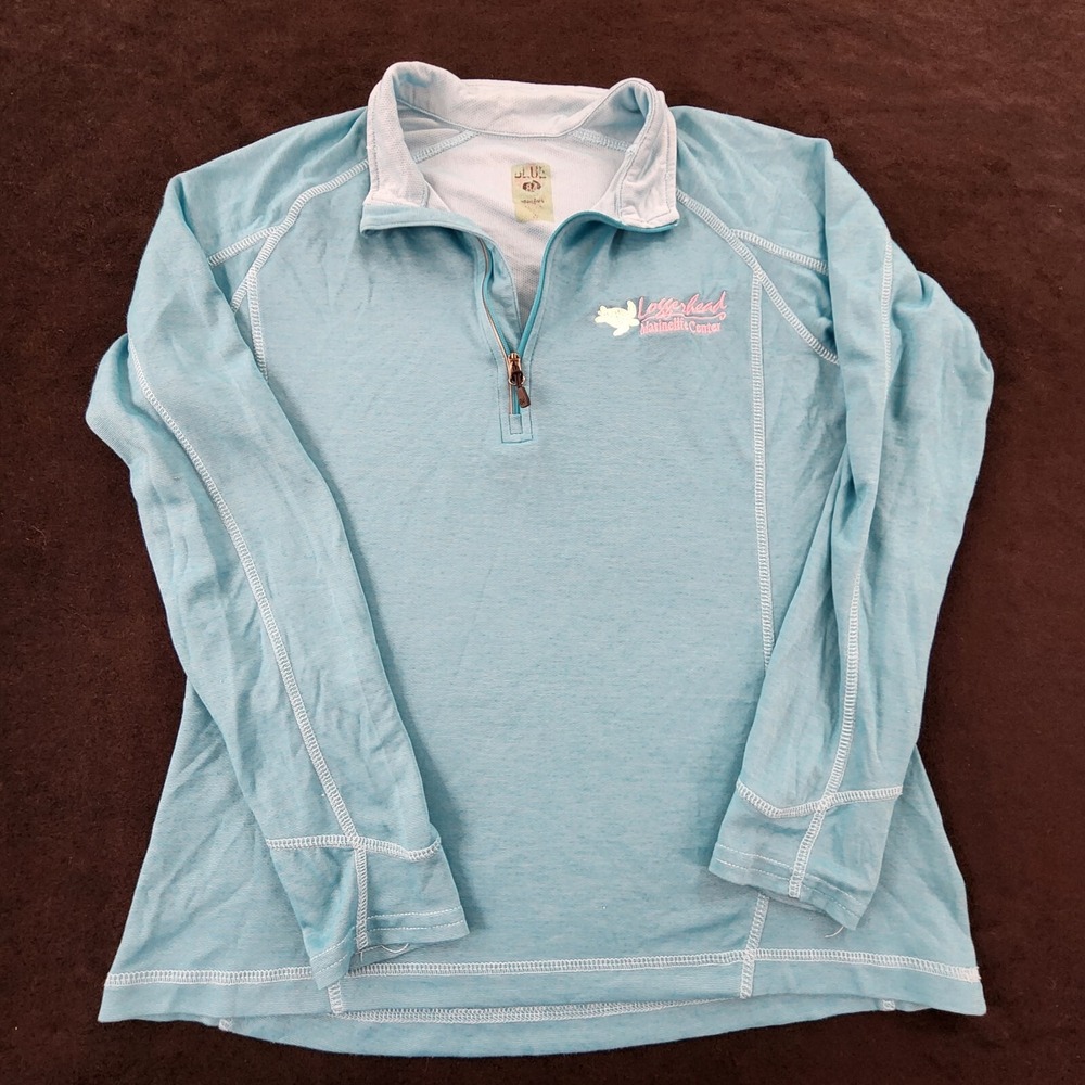Loggerhead‎ Marine Life Juno Beach FL Blue Long Sleeve 1/4 Zip Shirt Women's M